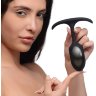 Черная анальная пробка с утяжелением Premium Silicone Weighted Anal Plug Medium - 14 см.