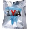 Голубая анальная втулка с ограничителем - 6,5 см.