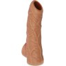 Телесная открытая насадка-реалистик с подхватом мошонки Nude Sleeve L - 14 см.