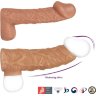 Телесная открытая насадка-реалистик с подхватом мошонки Nude Sleeve L - 14 см.