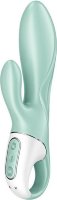 Зеленый вибратор-кролик Satisfyer Air Pump Bunny 5+ с функцией расширения - 20,4 см.