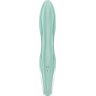 Зеленый вибратор-кролик Satisfyer Air Pump Bunny 5+ с функцией расширения - 20,4 см.
