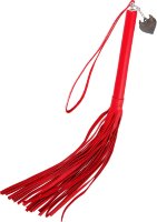 Красная кожаная плеть с петлёй - 50 см.