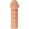 Телесная закрытая насадка с шишечками Cock Sleeve Size L - 17,6 см.