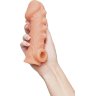 Телесная закрытая насадка с шишечками Cock Sleeve Size L - 17,6 см.