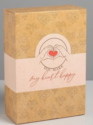 Складная коробка С любовью - 16 х 23 см.  Цена 192 руб. Складная коробка для упаковки подарков. Размеры - 16 х 23 х 7,5 см. Страна: Россия. Материал: бумага.