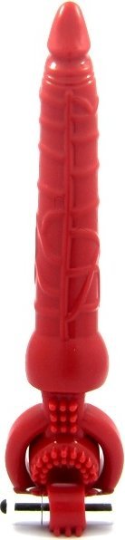 Красная вибронасадка с анальным стимулятором