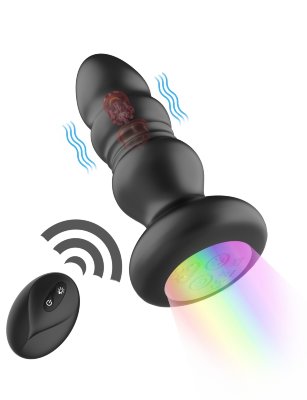 Черная анальная вибропробка с фрикционным механизмом и LED-подсветкой - 12,5 см. Длина: 12.5 см. Диаметр: 3.9 см. Анальная пробка с вибрацией и фрикционным механизмом, оснащенная дистанционным управлением и LED-подсветкой, создана для усиленной стимуляции и незабываемых ощущений. Игрушка предлагает 9 режимов вибрации и 9 режимов фрикций, которые обеспечивают интенсивные анальные оргазмы. Изготовленная из гладкого, шелковистого силикона, пробка безопасна для тела, а ее мягкость и эргономичный дизайн гарантируют комфорт даже при длительном использовании. Особенности включают LED-подсветку, которая придает интимной обстановке блеск, а также водонепроницаемость, позволяющую использовать пробку в душе или ванной, и магнитную зарядку, обеспечивающую лучшую влагозащиту и долговечность устройства. Время зарядки — 70 минут, а время работы — 50 минут. Управляется пробка с помощью пульта дистанционного управления. Рабочая длина - 10 см. Страна: Китай. Материал: силикон. Батарейки: встроенный аккумулятор.