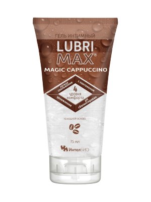 Интимный гель-смазка на водной основе Lubrimax Magic Cappuccino - 75 мл. Интимный гель-смазка Lubrimax Magic Cappuccino разработан с учетом самых современных требований к интимным средствам и максимально приближен к натуральной смазке: восполняет недостаток естественной смазки, дополнительно увлажняет, смазывает при ощущениях дискомфорта в начале и в ходе полового акта, вызванного сухостью вагинальной и других интимных зон не раздражает горло и не оставляет послевкусия не оставляет следов на одежде и белье, легко смывается водой. нанесите гель перед половым актом на интимную зону и/или на половой член партнера, и/или на используемый презерватив с внешней стороны. вода, сорбитол, пропиленгликоль, гидроксиэтилцеллюлоза, гидрогенизированное касторовое масло ПЭГ-40, пантенол, молочная кислота, ацетат натрия, изопропиловый спирт, метилпарабен натрия, DMDM ​​гидантоин, отдушка. Страна: Россия. Объем: 75 мл.
