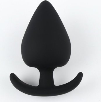 Черная силиконовая анальная пробка Soft-touch - 6,7 см.