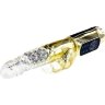Золотистый вибратор Gold Rabbit Prince с ротацией - 21,5 см.