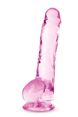 Розовый фаллоимитатор 8 Inch Crystalline Dildo - 19,5 см. Длина: 19.5 см. Диаметр: 3.3 см. Розовый фаллоимитатор 8 Inch Crystalline Dildo. Гибкий ствол, пышная мошонка, присоска для фиксации на плоскости. Страна: Китай. Материал: термопластичный эластомер (TPE).
