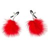 Зажимы на соски с красным пухом Euphoric