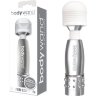 Серебристый жезловый мини-вибратор с кристаллами Mini Massager Silver Edition