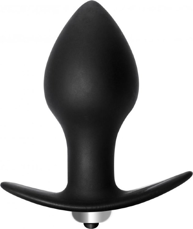 Чёрная анальная вибропробка Bulb Anal Plug - 10 см.
