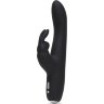 Черный вибратор с клиторальным отростком Greedy Girl Slimline Rabbit Vibrator - 22,8 см.