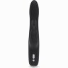 Черный вибратор с клиторальным отростком Greedy Girl Slimline Rabbit Vibrator - 22,8 см.