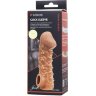 Телесная закрытая насадка с пучками шишечек Cock Sleeve Size S - 13,8 см.