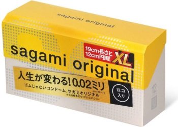 Презервативы увеличенного размера Sagami Original 0.02 XL-size - 12 шт.