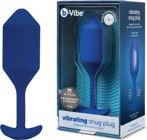 Синяя пробка для ношения с вибрацией Snug Plug 4 - 14 см.